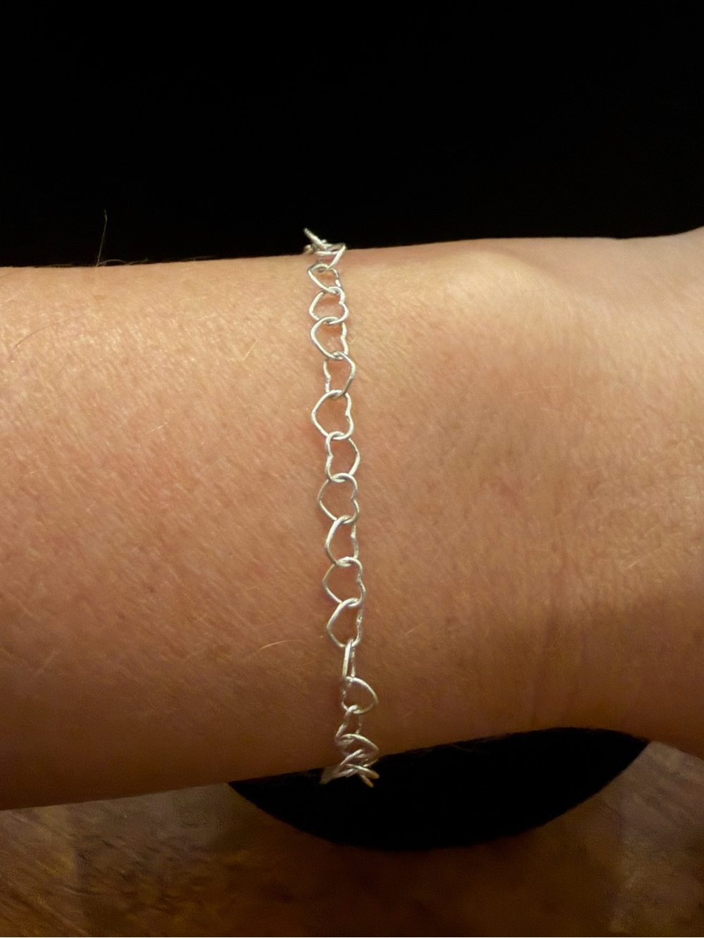 925 Italy Sterling Silver 7” Heart Link Bracelet 3.19g
